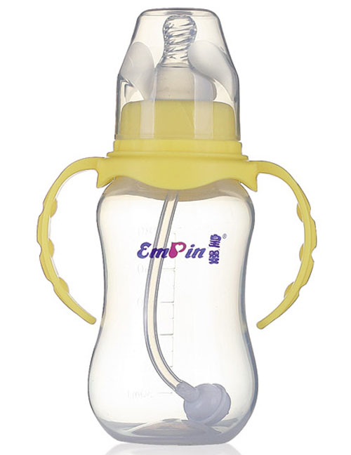 皇嬰標(biāo)口PP圓弧自動(dòng)小奶瓶180ml黃色