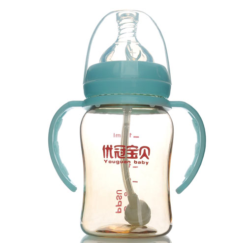 優(yōu)冠寶貝PPSU寬口帶柄自動(dòng)奶瓶180ml藍(lán)色