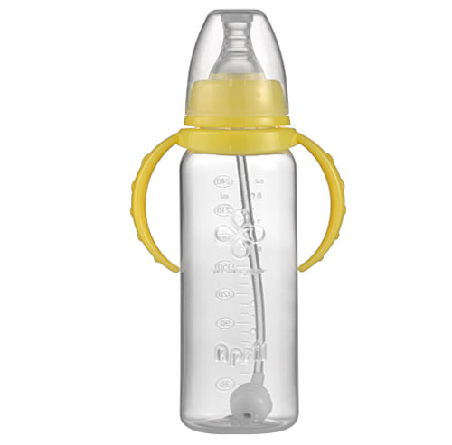 愛普麗標(biāo)口直身PP奶瓶240ml黃色
