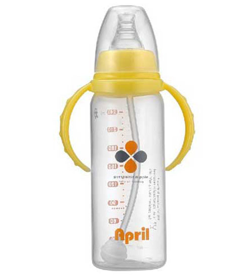 愛(ài)普麗標(biāo)口直身奶瓶240ml黃色