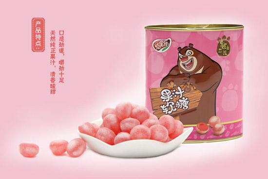 熊出沒(méi)105g迷你罐果汁軟糖草莓味