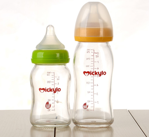 米奇樂鈦晶玻璃抗摔奶瓶