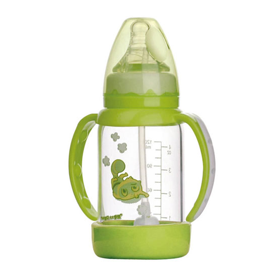 功夫?qū)氊惥с@玻璃大奶瓶綠色