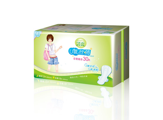 清爽U氧系列---日夜組合30片U氧絲薄網(wǎng)面衛(wèi)生巾