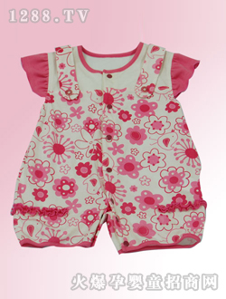 安嬰寶紅色花紋連體衣