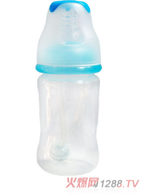 親恩4安標(biāo)口徑花型自動(dòng)PP奶瓶（蘭色）