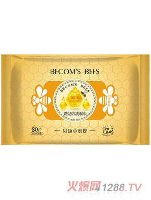 貝康小蜜蜂嬰兒倍護(hù)濕巾80片