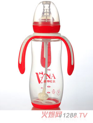 VNA紅盾240ml標(biāo)口三耳兩用PP奶瓶
