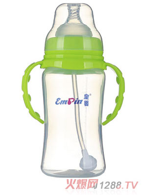 皇嬰寬口PP圓弧自動(dòng)小奶瓶240ml綠色