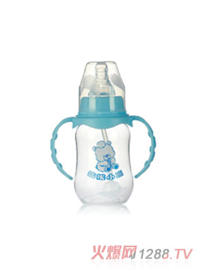 哈尼小熊標(biāo)口弧形雙耳自動(dòng)PP奶瓶150ml