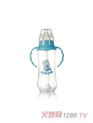 哈尼小熊標(biāo)口弧形雙耳自動(dòng)PP奶瓶240ml