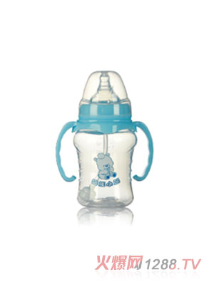 哈尼小熊寬口葫蘆形雙耳自動(dòng)PP奶瓶210ml