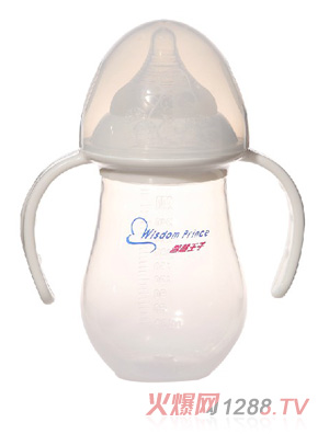 智慧王子PP塑料防摔奶瓶柄300ML