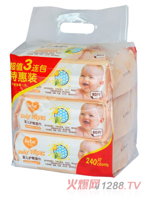 利貝嬰兒護臀濕巾80片X3包