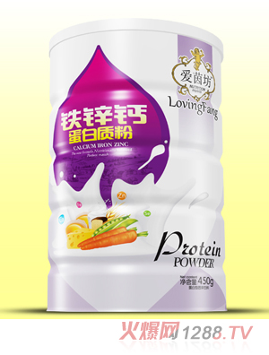 愛(ài)茵坊鐵鋅鈣蛋白質(zhì)粉鐵聽450g