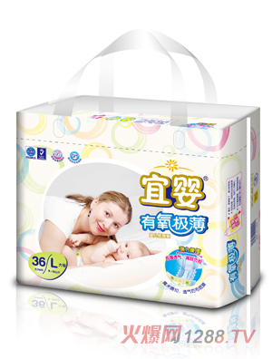 宜嬰有氧極薄嬰兒紙尿褲L碼36片