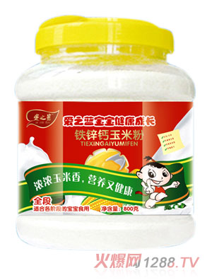 愛(ài)之藍(lán)鐵鋅鈣玉米粉800g透明桶裝
