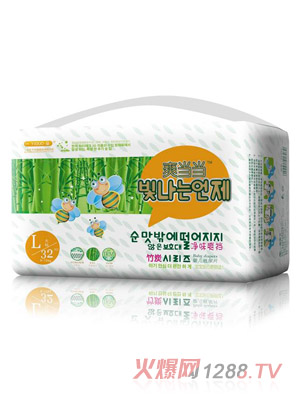 爽當當超薄竹炭多層吸收芯體紙尿褲L碼32片