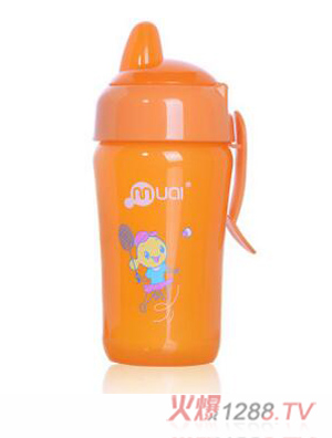 母愛活力寶寶運(yùn)動(dòng)鴨嘴學(xué)飲杯300ml 橘黃