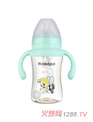 萌嘟嘟PPSU寬口有柄自動(dòng)奶瓶240ML