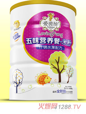 愛茵坊什錦水果燕麥鐵鋅雙益護(hù)暢五谷珍寶五味營(yíng)養(yǎng)餐米粉鐵聽輔食代理